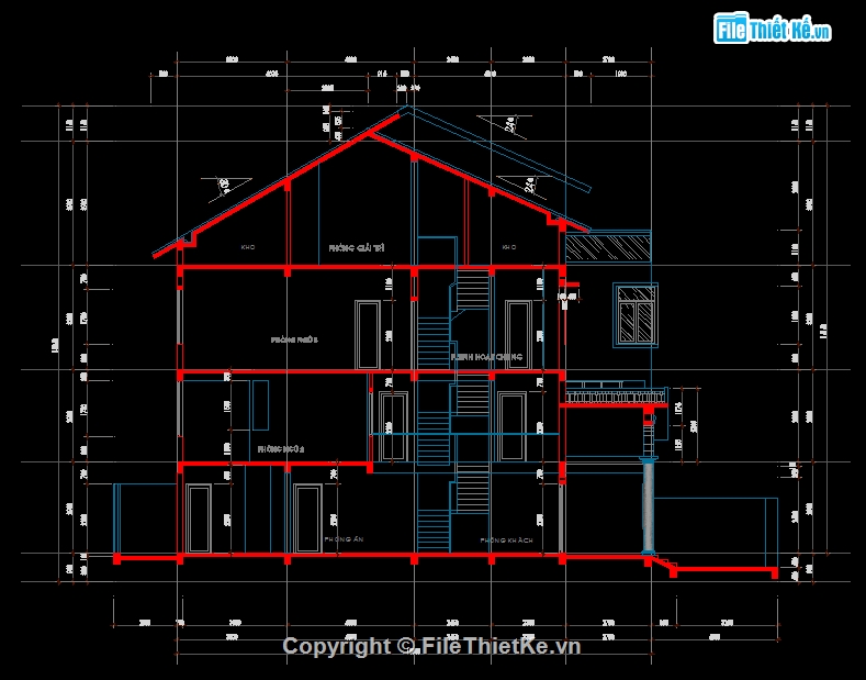 bản vẽ biệt thự 2 tầng diện tích 8x15m,bản vẽ biệt thự song lập,biệt thự song lập 8x15m,FILE CAD biệt thự 8x15m